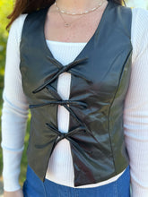 Load image into Gallery viewer, Front Tie Pleather Vest
