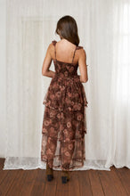 Load image into Gallery viewer, Sweetheart Neckline Floral Chiffon Ruffle Tiered Dress
