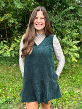 Load image into Gallery viewer, Corduroy Flowering Hem Mini Dress
