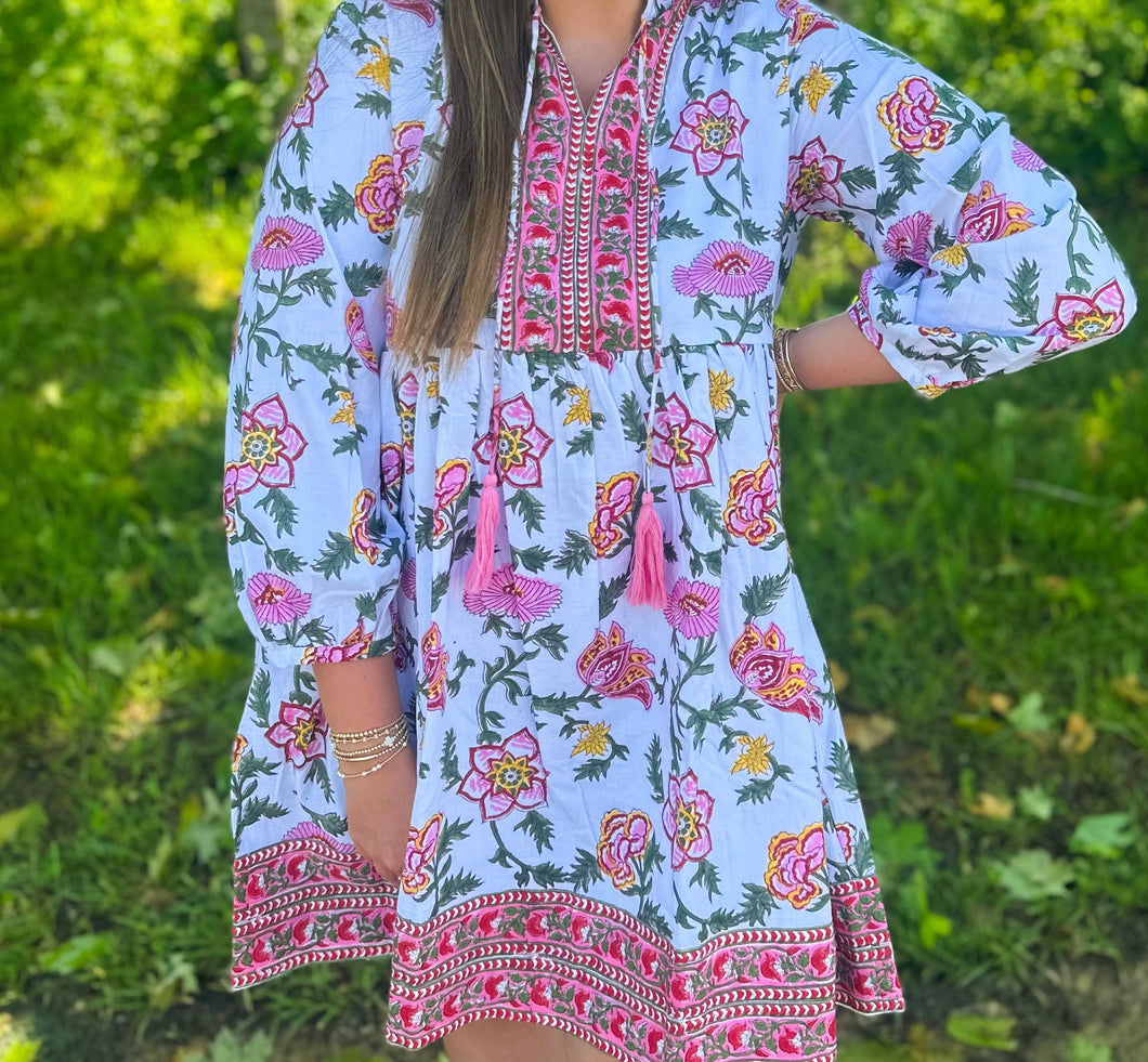 Pink Chinoiserie Rita Dress