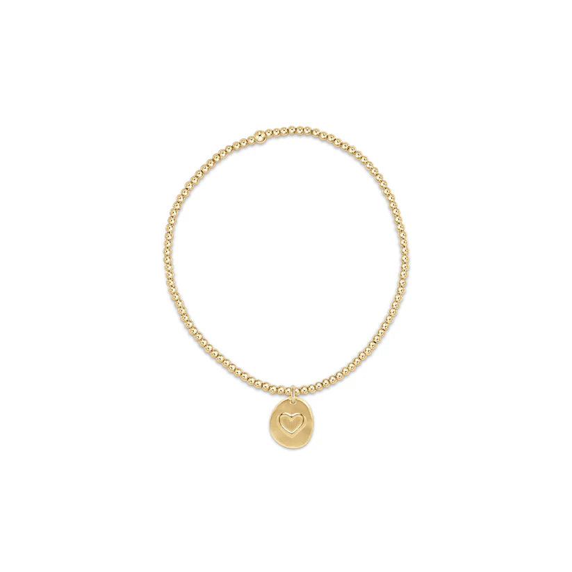 Classic Gold 2mm Bead Bracelet - Inspire Love Small Gold Charm