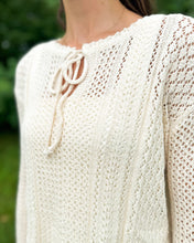 Load image into Gallery viewer, Open Weave Tie Neck Pullover
