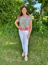 Load image into Gallery viewer, Mint Flutter Sleeve Pleated Top
