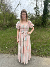 Load image into Gallery viewer, Striped Tiered Maxi Dress
