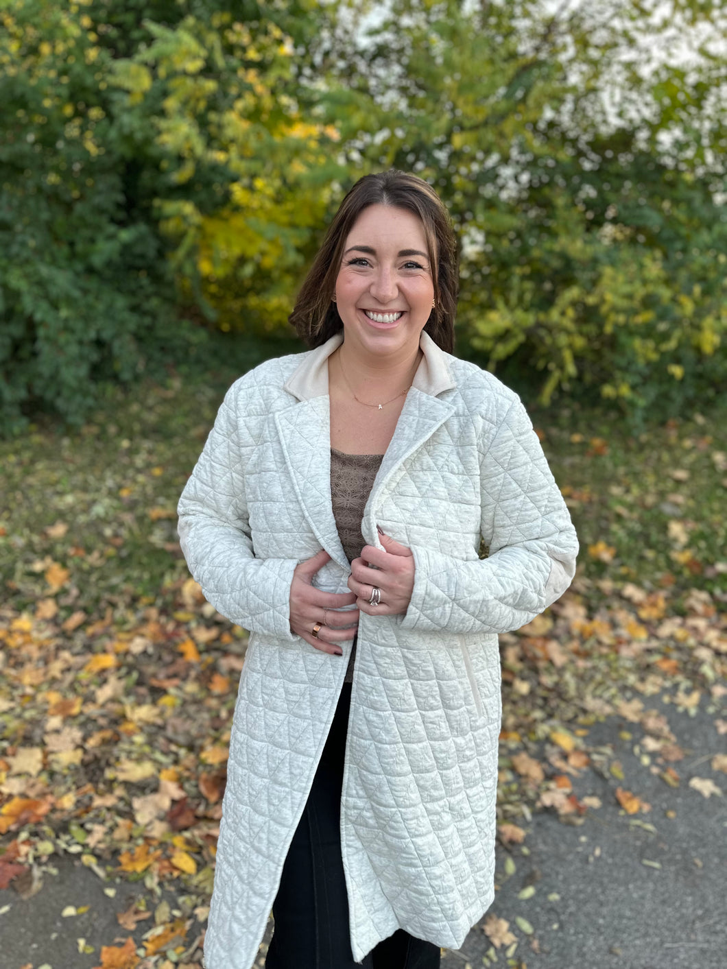 Cream Quilted Jacket