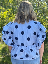 Load image into Gallery viewer, Polka Dot Ruffle Top
