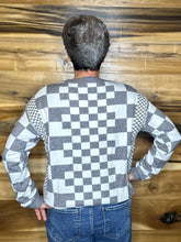 Load image into Gallery viewer, Grey and White Checkered Sweater
