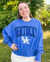 Load image into Gallery viewer, Kentucky &quot;New Zealand&quot; - Long-Sleeve Crew-Neck Cropped Vintage Fleece
