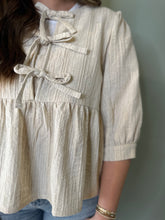 Load image into Gallery viewer, Cotton Ribbon Up Blouse
