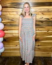 Load image into Gallery viewer, Printed Smocked Ruffle Dress
