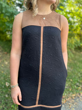 Load image into Gallery viewer, Black Sleeveless Mixed Media Dress
