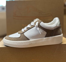 Load image into Gallery viewer, White Latte Brown Low Top Sneakers
