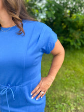 Load image into Gallery viewer, Scallop Hem Drawstring Luxe Knit Dress
