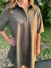 Load image into Gallery viewer, Olive Suede Collared Mini Dress
