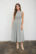 Load image into Gallery viewer, Smocked Gingham Tiered Sleeveless Midi Dress
