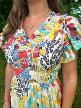 Load image into Gallery viewer, Flutter Sleeve Floral Pattern Tiered Dress
