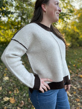 Load image into Gallery viewer, Soft Sweater Knit with Round Neck and Contrast Trim
