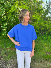 Load image into Gallery viewer, Drop Half Sleeve Crew Neck Sweater Top
