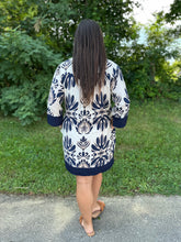 Load image into Gallery viewer, Navy Print Half Sleeve Mini Dress
