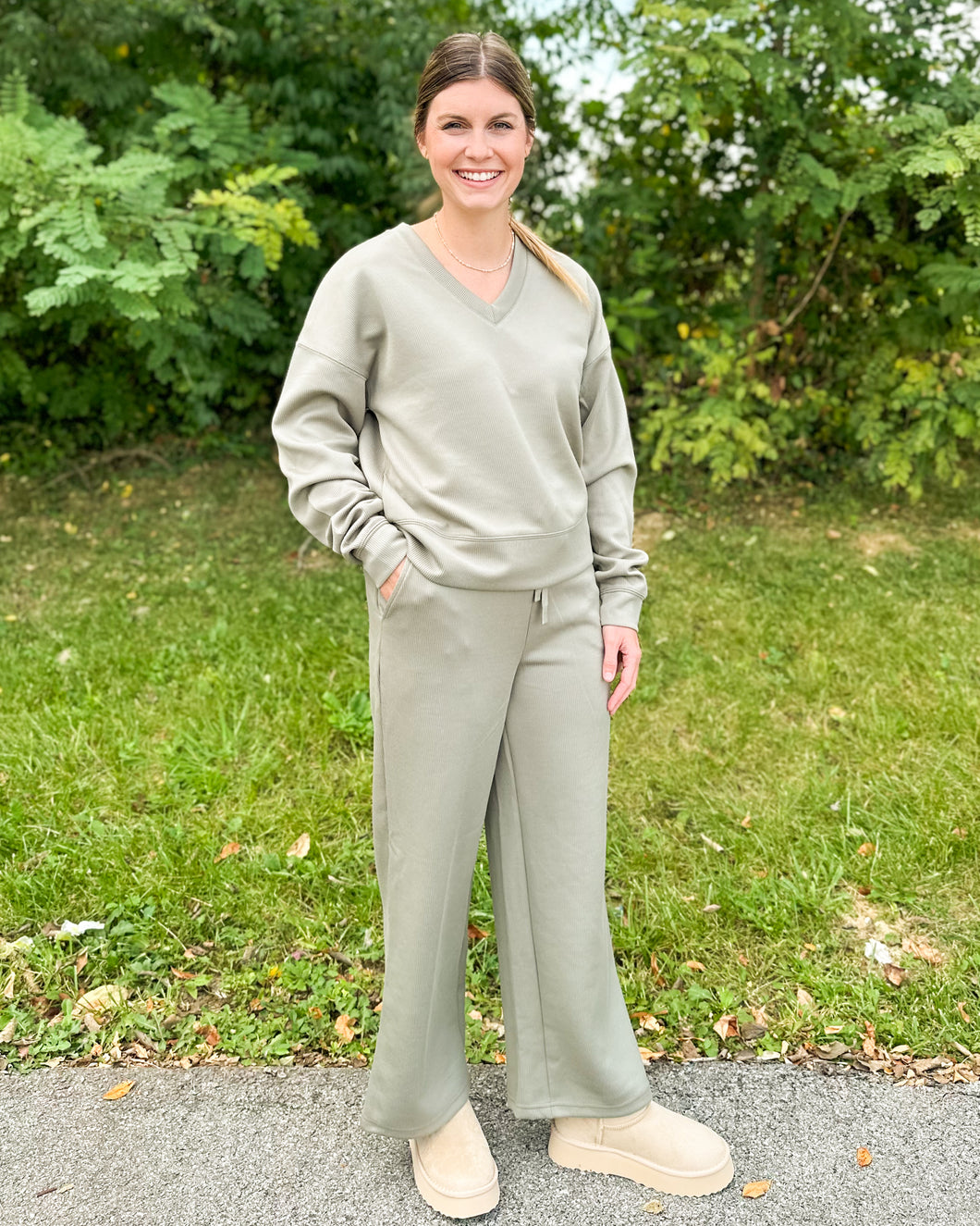 Martina V Neck Pullover & Kit Pant Sets