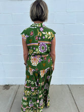 Load image into Gallery viewer, Olive Floral Tiered Maxi Dress
