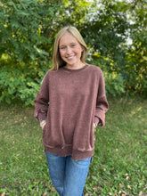 Load image into Gallery viewer, Acid Wash Hi-Low Hem Pullover
