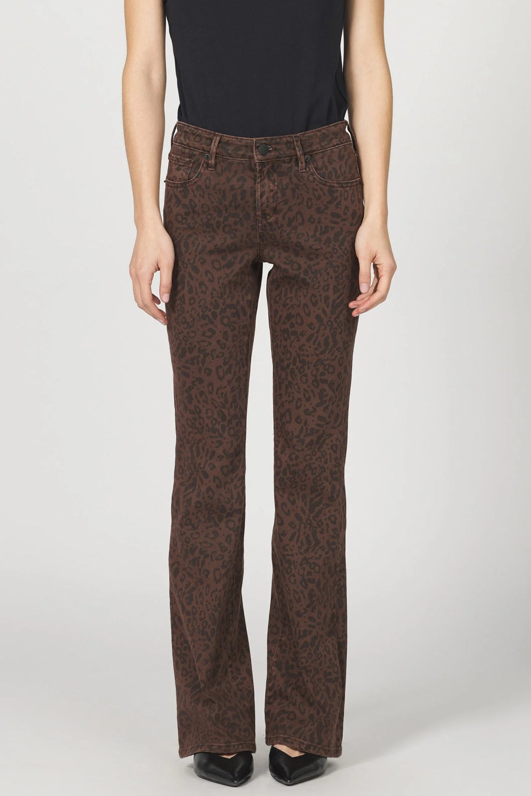 Jaxtyn High Rise Bootcut Jeans - Brown Leopard