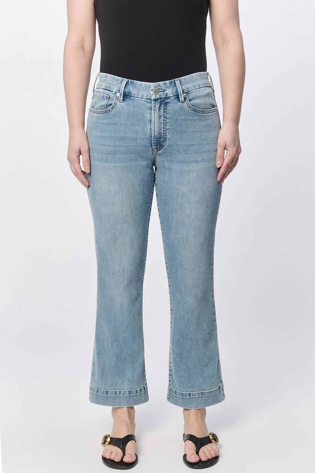 Jeanne High Rise Cropped Flare Jeans - Shelby