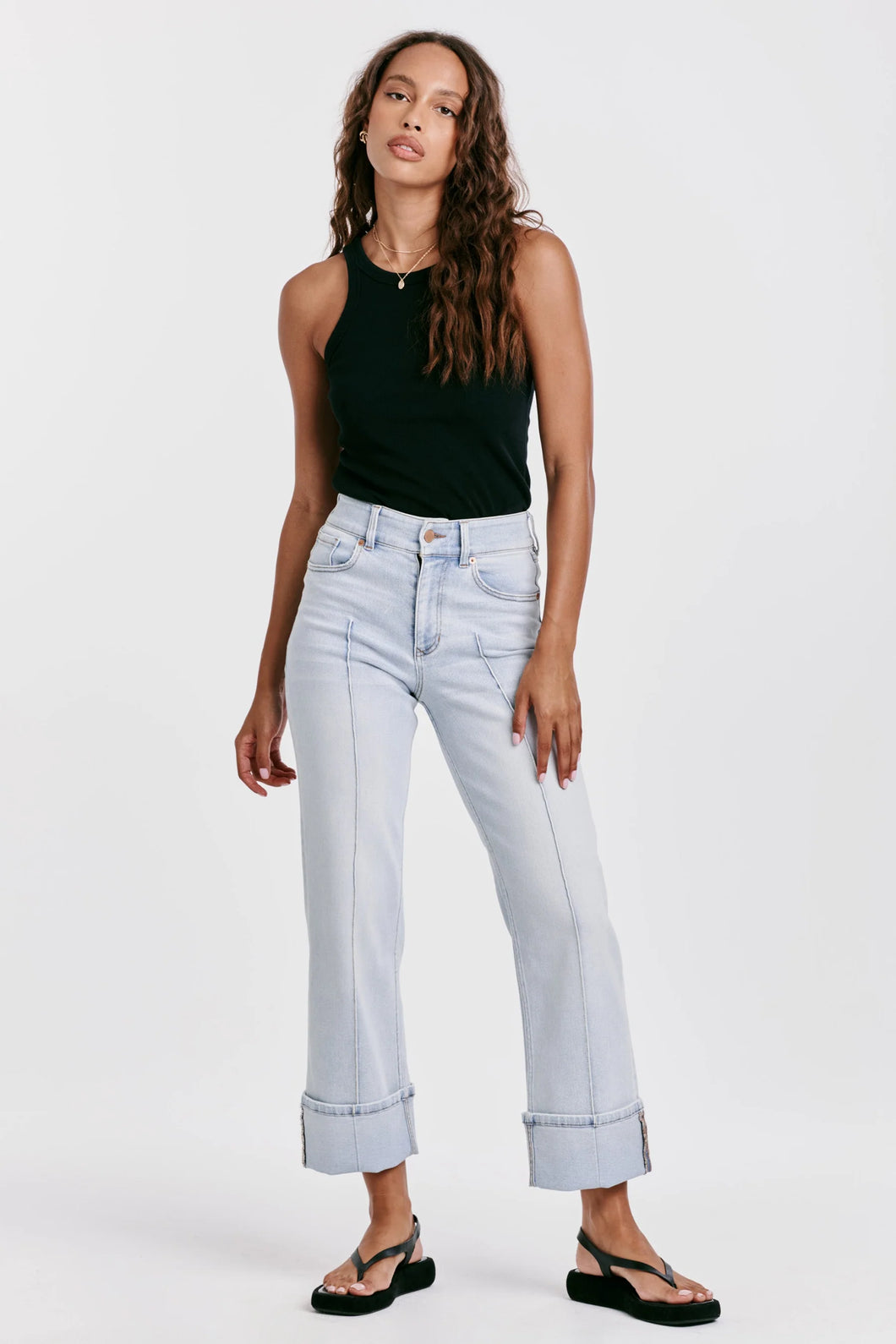 Holly Super High Rise Cuffed Jeans - Positano