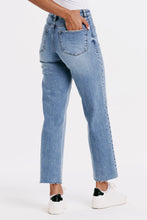 Load image into Gallery viewer, Holly Super High Rise Raw Hem Straight Jeans - Crescent
