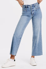 Load image into Gallery viewer, Holly Super High Rise Raw Hem Straight Jeans - Crescent
