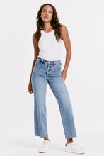 Load image into Gallery viewer, Holly Super High Rise Raw Hem Straight Jeans - Crescent
