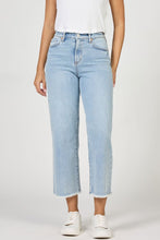 Load image into Gallery viewer, Holly Super High Rise Raw Hem Cropped Jeans - Sunset Blues
