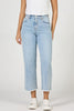 Holly Super High Rise Raw Hem Cropped Jeans - Sunset Blues