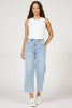 Holly Super High Rise Raw Hem Cropped Jeans - Sunset Blues