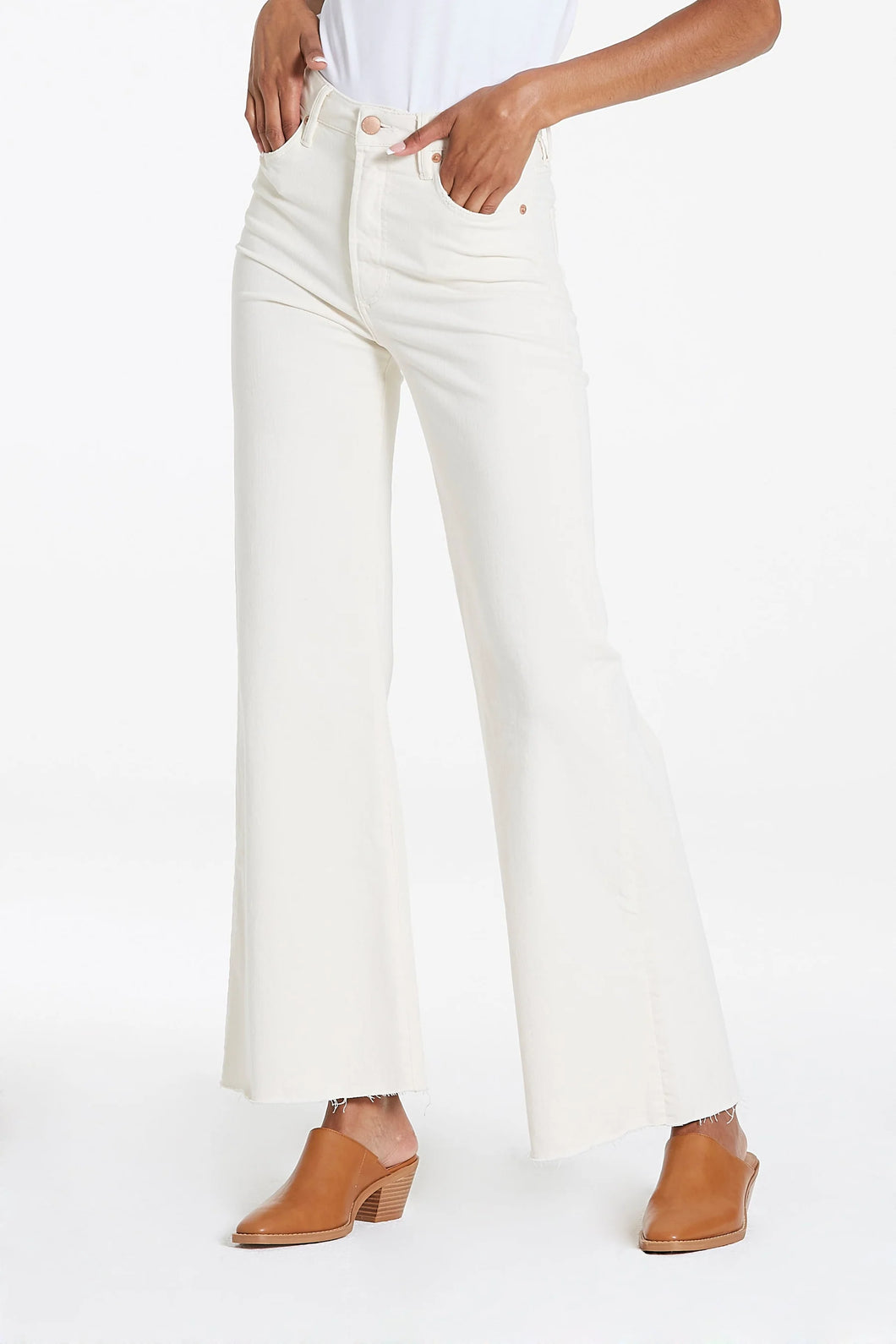 Fiona Super High Rise Wide Leg Jeans - Wheat