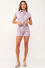 Load image into Gallery viewer, Marley Color Denim Romper - Orchid Petal
