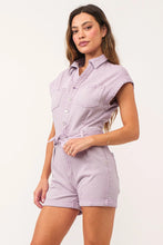 Load image into Gallery viewer, Marley Color Denim Romper - Orchid Petal
