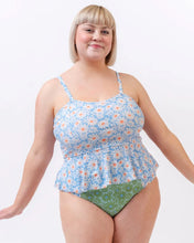 Load image into Gallery viewer, Peri Daisy Peplum Swim Top
