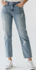 Taylor Mid High Rise Straight Leg Jeans - Starboard
