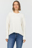 Rainia Crew Neck Flag Raw Edge Sweater