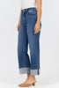 Holly High Rise Straight Leg Cuffed Hem Jeans - French Street