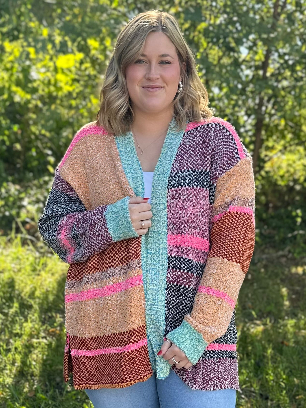 Oversized Colorblock Cardigan