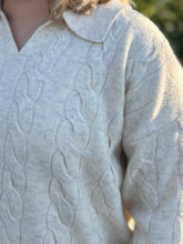 Load image into Gallery viewer, Cable Knit Collared Sweater
