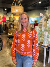 Load image into Gallery viewer, Flower Print Turtle Neck Sweater
