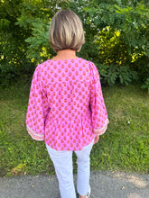 Load image into Gallery viewer, Pink Floral Foulard Monroe Top
