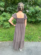 Load image into Gallery viewer, Plaid Puff Sleeve Button Down Maxi Dress
