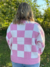 Load image into Gallery viewer, Checkered Color Block Sweater
