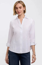 Load image into Gallery viewer, Taylor White 3/4 Button Up Top
