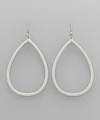 Load image into Gallery viewer, Matte Silver Drop Earrings
